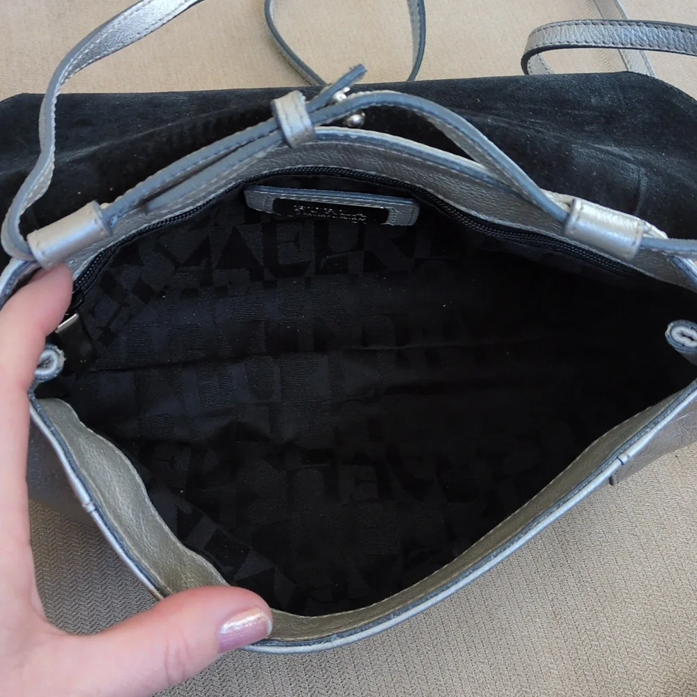 NWOT Furla Metallic Silver Crossbody Bag